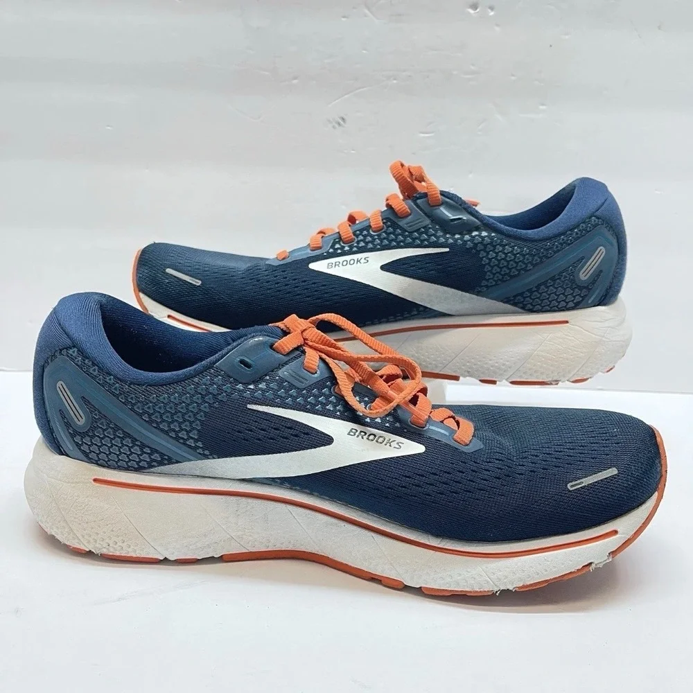 Brooks Ghost 14 Running Shoes Mens 9.5 DNA LOFT Mesh Blue Orange Solid